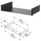 2u Black Steel Rack Shelf - 253.5mm Depth